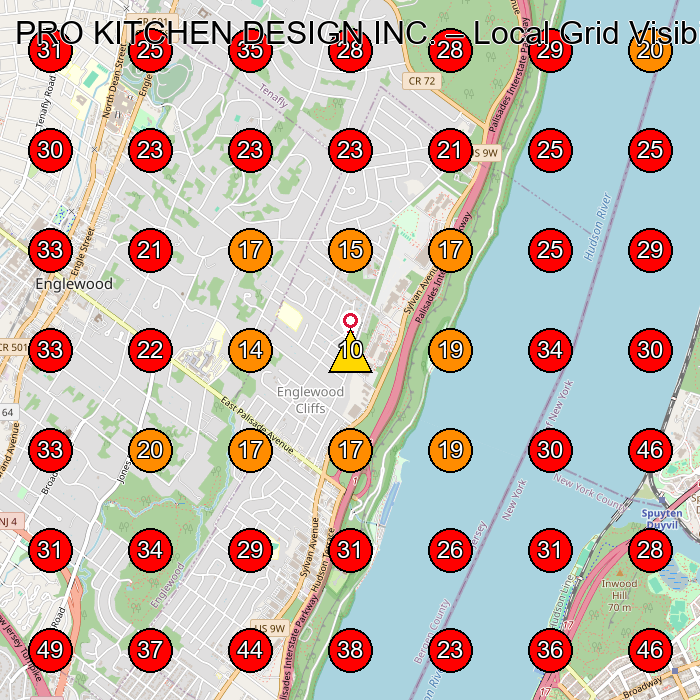 PRO KITCHEN DESIGN INC. GeoGrid visibility map for Cabinet Maker in Bronx